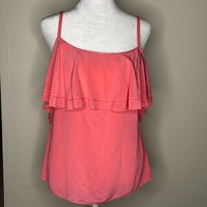 TRINA TURK 100% SILK CAMISOLE TANK TOP WITH RUFFLE - Size S